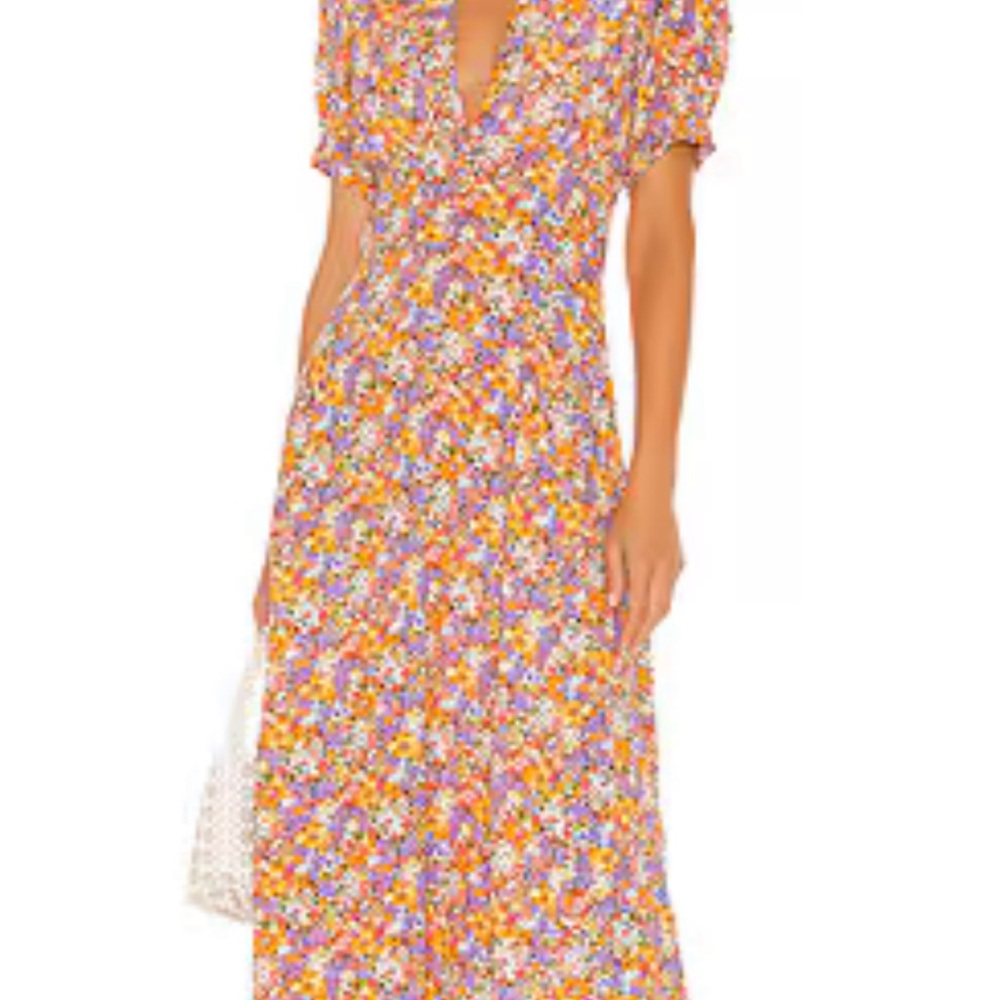Faithfull The Brand Floral V-Neck Maxi Dress